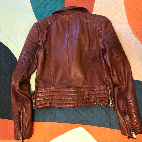 Allsaints oxblood leather jacket - Picture 5 of 9